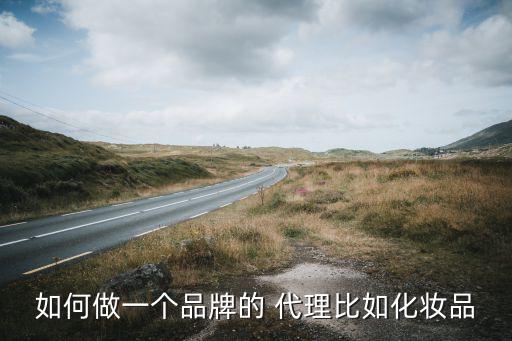 如何做一个品牌的 代理比如化妆品