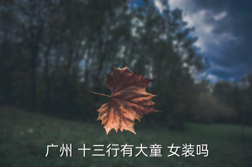  广州 十三行有大童 女装吗