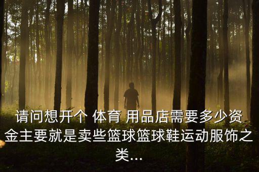 请问想开个 体育 用品店需要多少资金主要就是卖些篮球篮球鞋运动服饰之类...