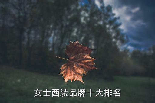 女士西装品牌十大排名