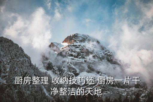  厨房整理 收纳技巧还 厨房一片干净整洁的天地