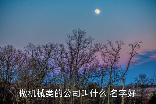 做机械类的公司叫什么 名字好