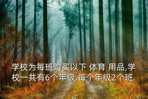 学校为每班购买以下 体育 用品,学校一共有6个年级,每个年级2个班...