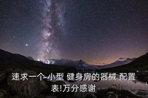 速求一个 小型 健身房的器械 配置表!万分感谢