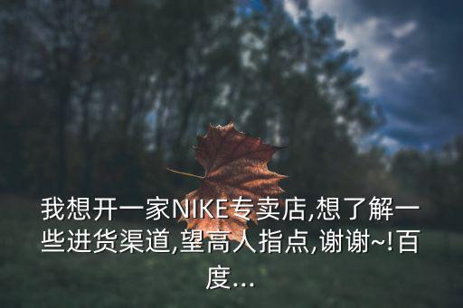 我想开一家NIKE专卖店,想了解一些进货渠道,望高人指点,谢谢~!百度...