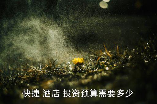 快捷 酒店 投资预算需要多少
