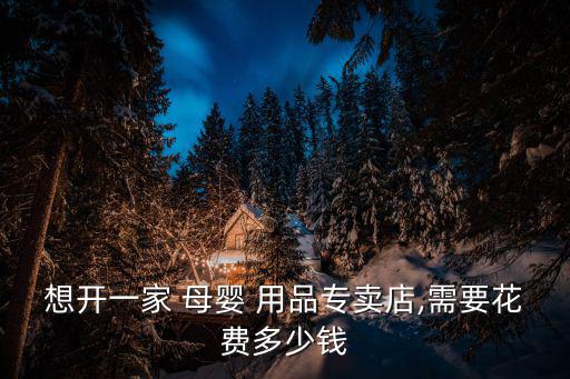 想开一家 母婴 用品专卖店,需要花费多少钱