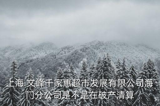 上海 文峰千家惠超市发展有限公司海门分公司是不是在破产清算