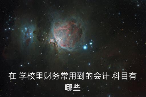 在 学校里财务常用到的会计 科目有哪些