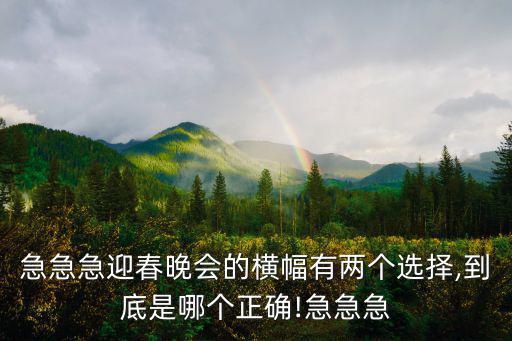 急急急迎春晚会的横幅有两个选择,到底是哪个正确!急急急