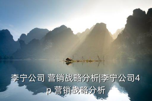 李宁公司 营销战略分析|李宁公司4p 营销战略分析