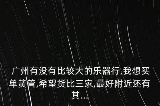  广州有没有比较大的乐器行,我想买单簧管,希望货比三家,最好附近还有其...