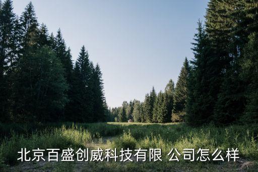 北京百盛创威科技有限 公司怎么样