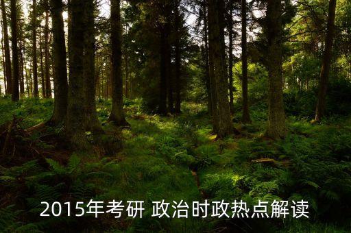 2015年考研 政治时政热点解读